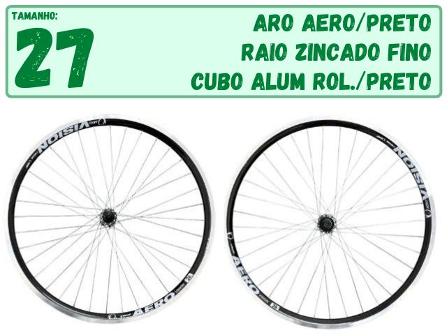 RODA AERO 27(PR)- PRETO(RZF/CAL)