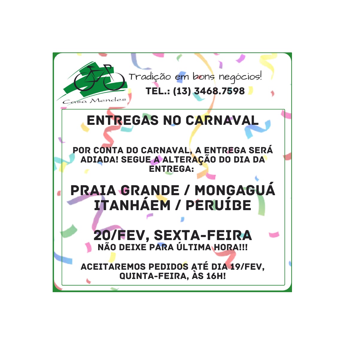PROGRAMAÇÃO CARNAVAL!!!