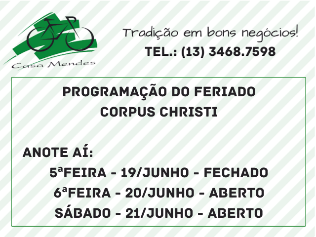 FERIADO DE CORPUS CHRISTI